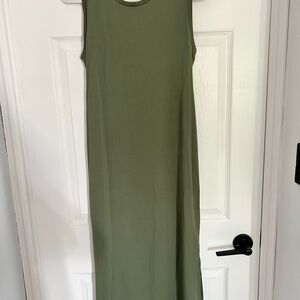 Banana Republic Green Sleeveless Sheath Maxi Dress